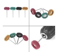 RASTKY Roue de Vadrouille de Polissage Abrasif de 1 Pouce 40 Pièces Vadrouille de Polissage Meule Abrasive Tampon de Outil de Brosse avec Tige de 3 Mm Bijoux en Bois en Métal