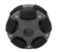 RASTKY Roue Omnidirectionnelle de 58 Mm avec Fonction Rotative à Double Rangée, 10 Rouleaux, 1 Paquet, pour Système de Transmission Manuelle et électrique, Nylon Noir Gris