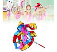 RASTKY Ruban de Gymnastique avec Banderoles Dansantes à Poignée Rouge, Rubans Gracieux de 13,12 Pieds pour Enfants, Poignée Antidérapante, adapté à la Danse, à la Gymnastique, à la Fête