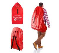 RASTKY Sac de Contrôle de Porte Léger, Sac de Poussette, Imperméable et Durable pour Sièges D'auto, de Voyage Facile à Identifier pour Les Voyageurs, Tissu Oxford Rouge 34 X 18 X 18 Cm