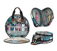 RASTKY Sac de Rangement pour Outils de Broderie, Matériau Oxford Durable pour Projet de Broderie et Point de Croix 13,5 X 3,5 X 13, Pouces pour débutant/passionné (feuilles bleues)