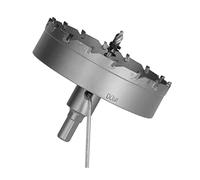 RASTKY Scie Cloche Robuste à Dents en Carbure pour la Coupe de L'acier Inoxydable, Effet de Coupe Parfait pour les Plaques Métalliques - 1 Scie Cloche, 1 clé en L. (100mm)