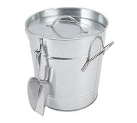 RASTKY Seau à Glace en Métal galvanisé Rond avec Glace, Feuille Galvanisée, Bac de Refroidissement de Bière en Plastique, Seau à isolé à Double Paroi pour la Maison (SILVER)