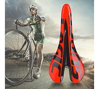 RASTKY Selle de Vélo en Fiber de Carbone Rouge Brillant Haute Résistance, Coussin de Siège Creux Ergonomique pour Vélo de Route et de Montagne 10.63x5.04x1.97 Pouces (Rouge)