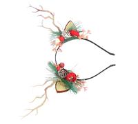 RASTKY Serre-tête Floral en Bois de Cerf, Bandeau de Fleur de Fée, Accessoire de Costume avec Branche de Pin, Décorations d'aiguille, Bandeau de Fée pour Femmes (Tapez 2)