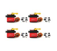 RASTKY Servomoteur à Engrenages en Acier Inoxydable 25 Kg, Servo Numérique étanche à Couple élevé, Rotation à 180 °, pour Les Passionnés de Robots, Engrenage Résistant à l'usure (Rouge #-4)