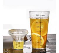 RASTKY Shaker à Cocktail en Plastique, Ensemble avec échelle de 700ml, Outil Mélangeur de Barman à Chaleur Froide, Magasin de thé au Lait