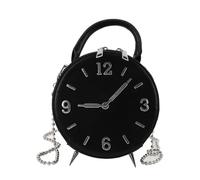 RASTKY Small d'épaule élégant pour Femmes - Sac à Main d'horloge Moderne en Cuir PU avec Fermeture éclair à 2 Voies, Sac Main de Téléphone Portable pour Une Utilisation Quotidienne et des (Black)