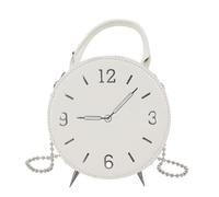 RASTKY Small d'épaule élégant pour Femmes - Sac à Main d'horloge Moderne en Cuir PU avec Fermeture éclair à 2 Voies, Sac Main de Téléphone Portable pour Une Utilisation Quotidienne et des (White)