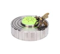 RASTKY Stabilisateur de Disque Tournant Noir Réglable, Pince de Poids en Acier Inoxydable avec Niveau à Bulle et Modèle d'abeille pour L'amélioration de la qualité du Son du Vinyle