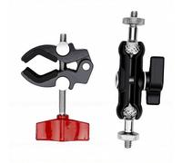 RASTKY Support de Caméra à Double Rotule fileté 1/4" Bras Réglable à 360° avec Construction en Alliage D'aluminium pour Filmer la Navigation en Streaming en Direct Bras à Double Rotule