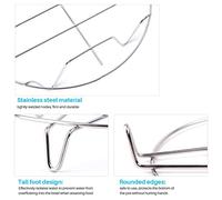 RASTKY Support de Cuisson Durable en Acier Inoxydable, pour Cuire à la Vapeur et Griller, Dessous de Plat Polyvalent pour Superposer les Aliments, Taille 7 Pouces (SILVER #35)