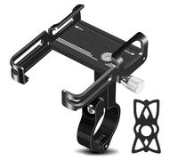 RASTKY Support de Téléphone Universel pour Vélo en Alliage D'aluminium avec Pince en Silicone Robuste pour Motos et Vélos, Convient aux Guidons de 1,25 Pouces, Largeur de Téléphone de 2,2 à 3,9