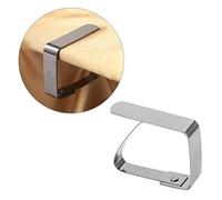 RASTKY Supports de Nappe Durables en Acier Inoxydable - Pinces Antidérapantes pour Nappes de Table, Buffets, Mariages - Pince à Tissu de Bureau Légère 1 Pièce Doré 3,5 X 5,1 Cm (SILVER)