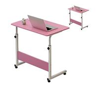 RASTKY Table de Chevet Relevable avec Cadre en Métal Robuste, Bureau Mobile pour Ordinateur Portable pour la Maison et canapé pour Diverses Utilisations, 60 X 40 Cm (Pink)