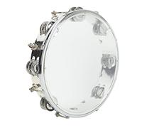 RASTKY Tambour à Main ABS 10 Pouces avec Cloche en Métal pour des Spectacles en Direct Heureux, Tambour à Main à tonalité Réglable Parfait pour les Soirées karaoké et Plus Encore (Transparent)