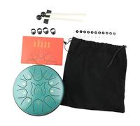 RASTKY Tambour de Langue en Acier allié de 6 Pouces, 11 Notes D, Tambour à Main Portable avec Maillets pour les Cours de Yoga de Relaxation, Vert (GREEN)