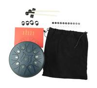 RASTKY Tambour de Langue en Acier allié de 6 Pouces, 11 Notes D, Tambour à Main Portable avec Maillets pour les Cours de Yoga de Relaxation, Vert (bleu marine)