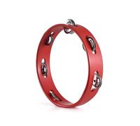 RASTKY Tambourin en Bois à une Rangée pour Adulte de 8 Pouces, Instrument de Percussion Léger avec Son de Jingle Métallique pour Concerts et événements (M)