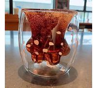 RASTKY Tasse à café Griffe de Chat Tasse en Verre à Double Paroi Mignonne pour les Amateurs de café et les Amis 177 Ml (Comme montré)