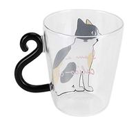 RASTKY Tasse en Verre Chat Mignon pour café, Lait, thé, Tasse Réutilisable Résistante à la Chaleur pour Enfants, Chat Transparente pour les Amoureux des Chats et les Collectionneurs de Tasses, 300