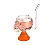 RASTKY Tasse en Verre de Crâne à Haute Teneur en Borosilicate, Verre à Vin Rouge de thé parfumé Cristallin 250 Ml, Décoration de Cuisine D'halloween, Bleu (#1)