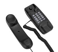 RASTKY Téléphone Fixe Suspendu pour la Maison ou Le Bureau avec Fonction Flash et Fonction Sourdine, Matériau ABS Durable, Couleur Noire, Taille 7,3 X 4,5 X 2,4 Pouces, Prend en Charge la Ligne