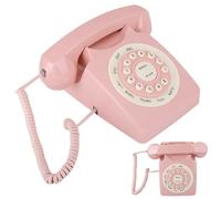RASTKY Téléphone Vintage Rose Antique avec Grands Boutons Transparents, qualité D'appel Haute Définition pour Le Bureau à Domicile