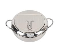 RASTKY Tempura - Marmite à Frire Multifonctionnelle, Facile à Nettoyer, pour la Cuisson du Poulet à la Maison, en Acier Inoxydable 201 (24cm)