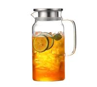 RASTKY Théière en Verre de Grande capacité, Théière Résistante à la Chaleur pour la Cuisine Domestique, Bouteilles de Jus en Verre Borosilicate 1800ml (C)