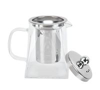 RASTKY Théière en Verre Transparent, Filtre en Acier Inoxydable Durable pour la Maison, le Bureau, Bouilloire à thé Résistante à la Chaleur, Facile à Nettoyer pour le Salon, la Salle à Manger (550 ml)