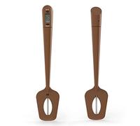RASTKY Thermomètre à Spatule Numérique en Silicone Affichage Facile à Lire avec Surveillance de la Température pour Confitures et Crèmes pour la Cuisine à Domicile Poignée en Nylon (Chocolat)