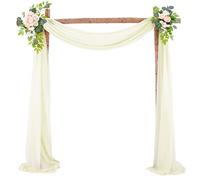 RASTKY Tissu de Drapage pour de Mariage, Rideau de Fond Noir élégant pour Décoration de Fêtes de Mariage, événements, Rideaux Doux pour Une Utilisation Polyvalente, 27,5 X 216,5 Pouces