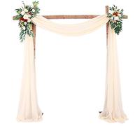 RASTKY Tissu de Drapage pour de Mariage, Rideau de Fond Noir élégant pour Décoration de Fêtes de Mariage, événements, Rideaux Doux pour Une Utilisation Polyvalente, 27,5 X 216,5 Pouces