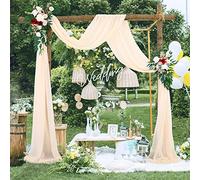 RASTKY Tissu de Drapage pour de Mariage, Rideau de Fond Noir élégant pour Décoration de Fêtes de Mariage, événements, Rideaux Doux pour Une Utilisation Polyvalente, 27,5 X 216,5 Pouces