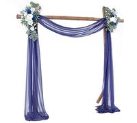RASTKY Tissu de Drapage pour de Mariage, Rideau de Fond Noir élégant pour Décoration de Fêtes de Mariage, événements, Rideaux Doux pour Une Utilisation Polyvalente, 27,5 X 216,5 Pouces