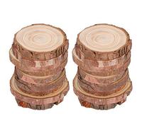 RASTKY Tranches de Bois Rondes de Pin Bricolage Disques de Bois Artisanat pour la Décoration de la Maison Accessoires de Photographie, 20 Pièces Tranche de de Pin pour œuvres D'art Rustiques,