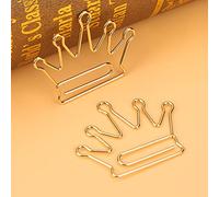 RASTKY Trombones en Forme de Couronne, 10 Pièces, Clips pour Marque-page, Organisation de Documents, Fournitures de Papeterie en Métal dans une Boîte de Rangement Pratique
