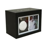 RASTKY Urnes Commémoratives pour Animaux de Compagnie en Bois de Pin de Haute qualité avec Affichage de Photos et Argile D' pour Cendres de Chien ou de Chat, Boîte Funéraire pour Animaux de