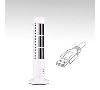 RASTKY Ventilateur Tour sans Pales, Ventilateur Debout Confortable à 2 Vitesses de Vent pour Chambre à Coucher, Salon, Bureau à Domicile, USB pour Refroidissement Vertical (WHITE)