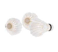 RASTKY Volants de Badminton Blancs avec Plumes Fermement Collées, 3 Pièces pour Débutants ou Employés de Bureau, Intérieur ou Extérieur