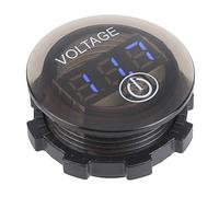 RASTKY Voltmètre LED Universel, Jauge de Tension de Batterie de Voiture 12-24 V - Interrupteur Tactile, Détection en Temps Réel pour Voiture/moto/bateau, Coque Noire (BLUE)