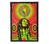 Rastogi Handicrafts Hendrix Guitare 101,6 x 76,2 cm - Tapisserie décorative en coton multicolore - Poster mural de divinité indienne (RH-145)