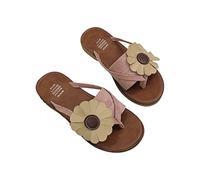 Rasunndy Sandales Pantoufles Femmes Chaussure Ete, Claquettes Nu Pieds Semelle Compensée Confortable Tongs Antidérapante Confortable Tongs Bohème Fleur Noir Marron Bleu Taille 35-42 EU