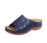 Rasunndy Sandales Pantoufles Femmes Chaussure Ete, Tongs Femme Compensées Été Bohème Tongs Femme Espadrilles Plateforme Ete Dame Tongs Mode Tongs Arizona Leather Vacances Outdoor Sandales