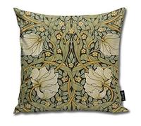 Rasyko William Morris Pimpernel Housse de coussin décorative vintage pour maison, canapé, lit, voiture 45,7 x 45,7 cm
