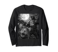 Rat Dad Funny Vintage Horror Graphic Man Moon Selfie Manche Longue