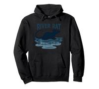 Rat de rivière : Art de la Faune Vintage pour Les Amoureux de la Nature Sweat à Capuche, Unisexe pour Adultes, Noir, S