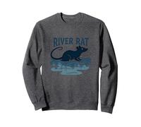 Rat de rivière : Art de la Faune Vintage pour Les Amoureux de la Nature Sweatshirt, Unisexe pour Adultes, Chiné Foncé, XXL
