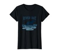 Rat de rivière : Art de la Faune Vintage pour Les Amoureux de la Nature T-Shirt, Femme, Noir, XS